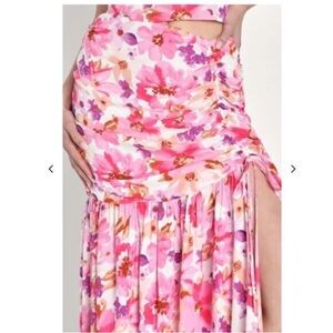 NWT Lulus Floral Pink Skirt